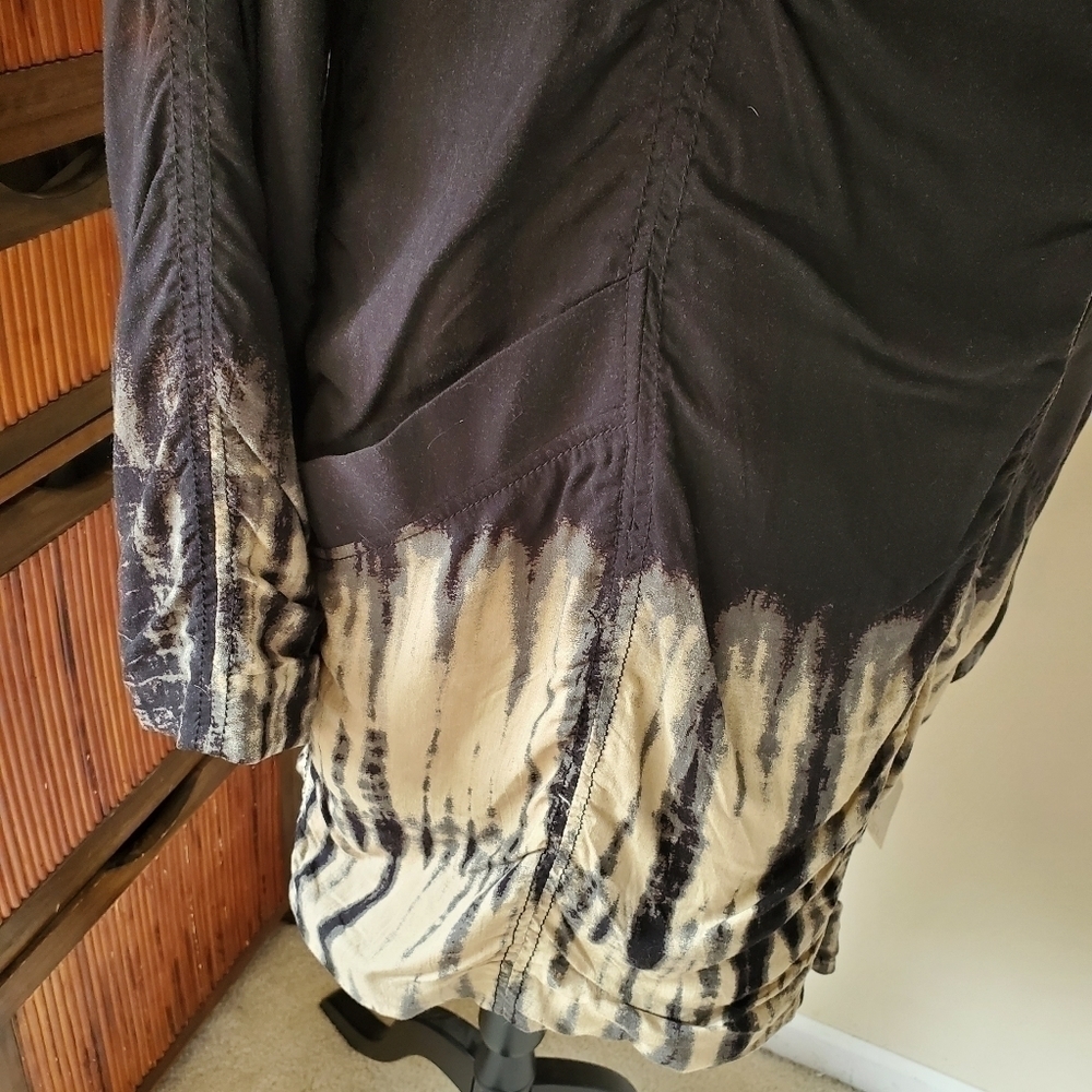 NWT Rachel Roy long bleach dyed moto jacket M - Picture 7 of 11